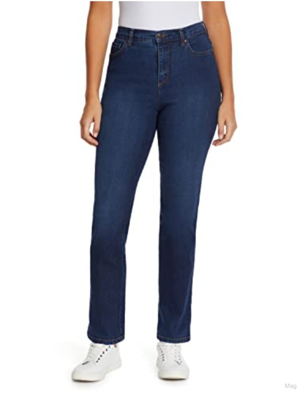 Plus Size High Rise Tapered Jeans Stretch Cotton Women's Casual
